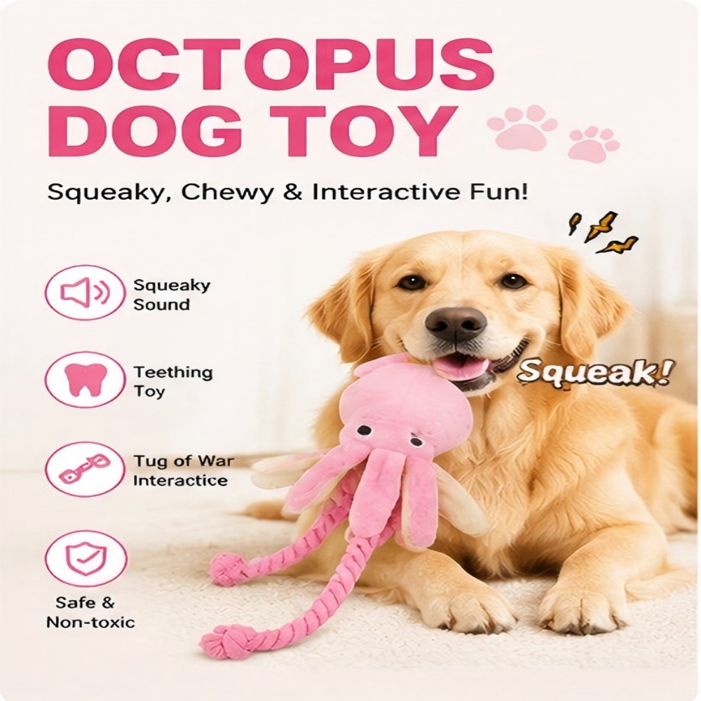Giant Plush Octopus Dog Chew T - đánh giá và giá Dog Rope Toy Aggressive Chewers