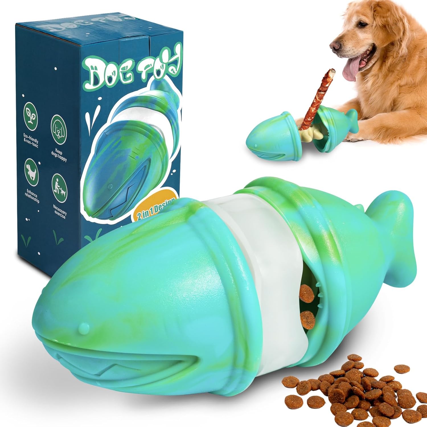 2-in-1 Treat Dispensing Chew T - đánh giá và giá Rubber Treat Dispensing Dog Toy