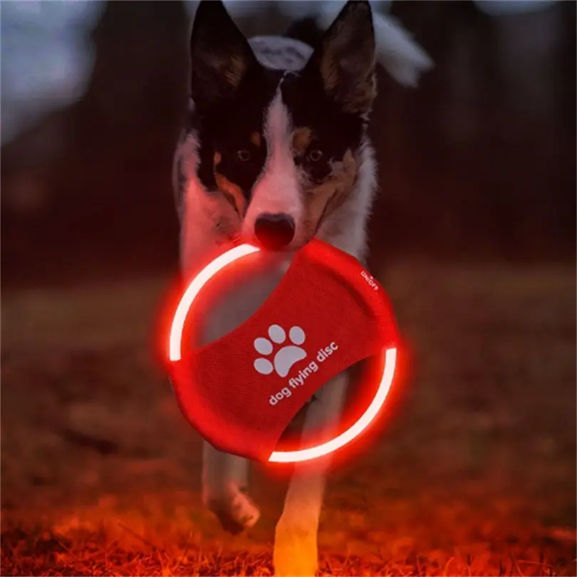 Dog Toy LED Glowing Rechargeab - đánh giá và giá Flying Disc Dog Training Toy