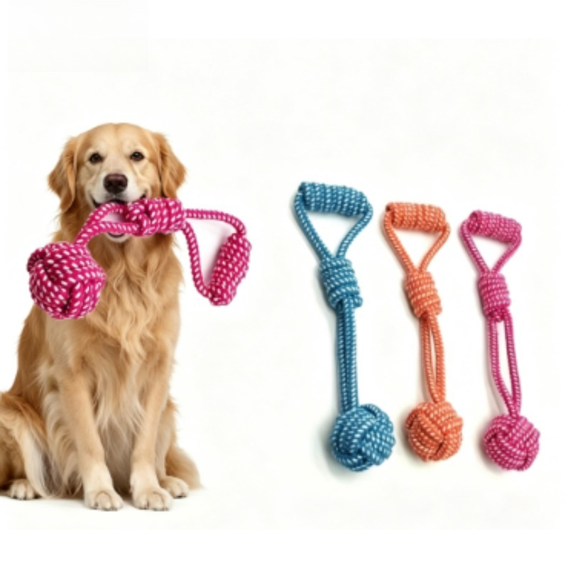 1PCS Knot Chew with Tennis Bal - đánh giá và giá Dog Rope Toy Aggressive Chewers
