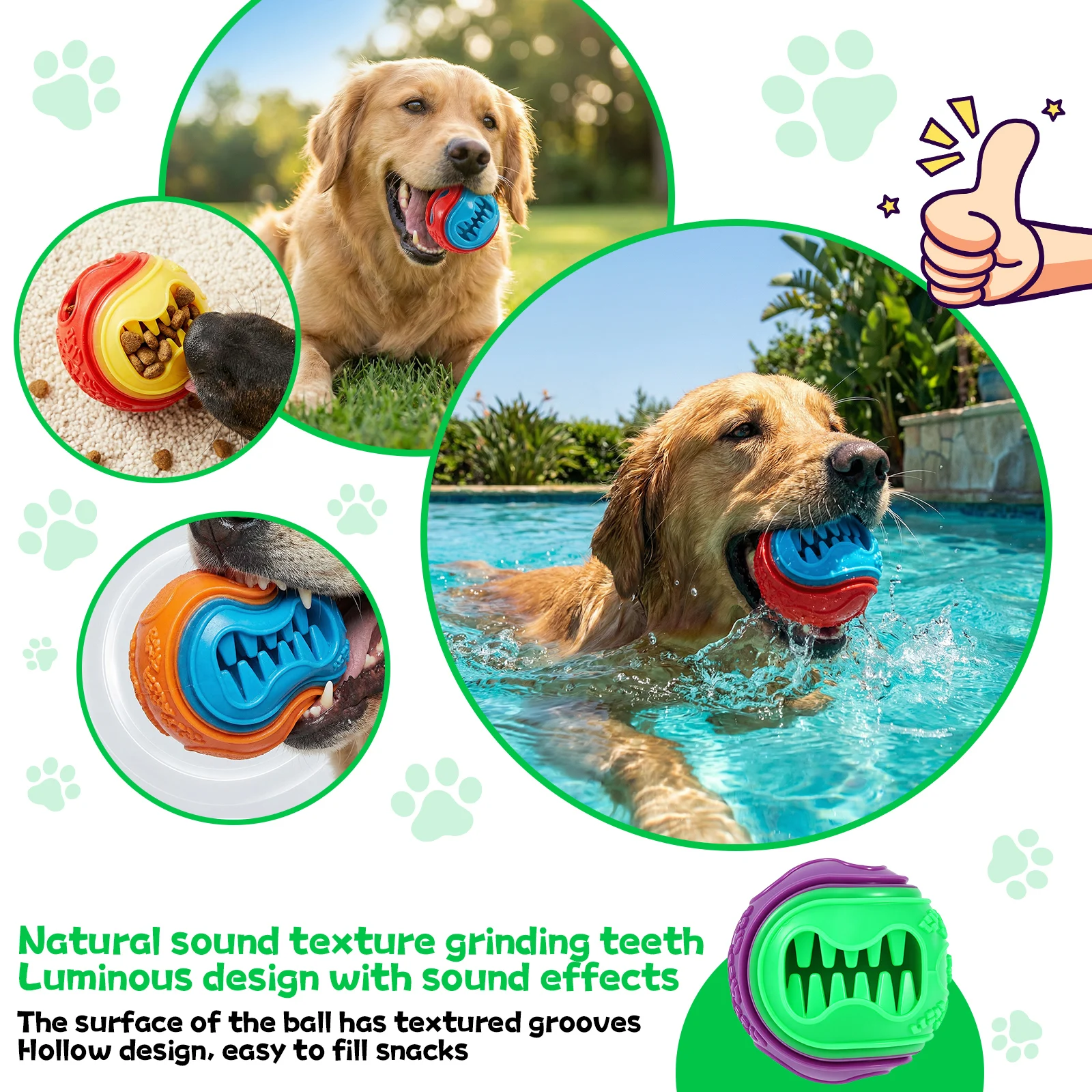 6Pcs Interactive Dog Food Ball - đánh giá và giá Rubber Treat Dispensing Dog Toy