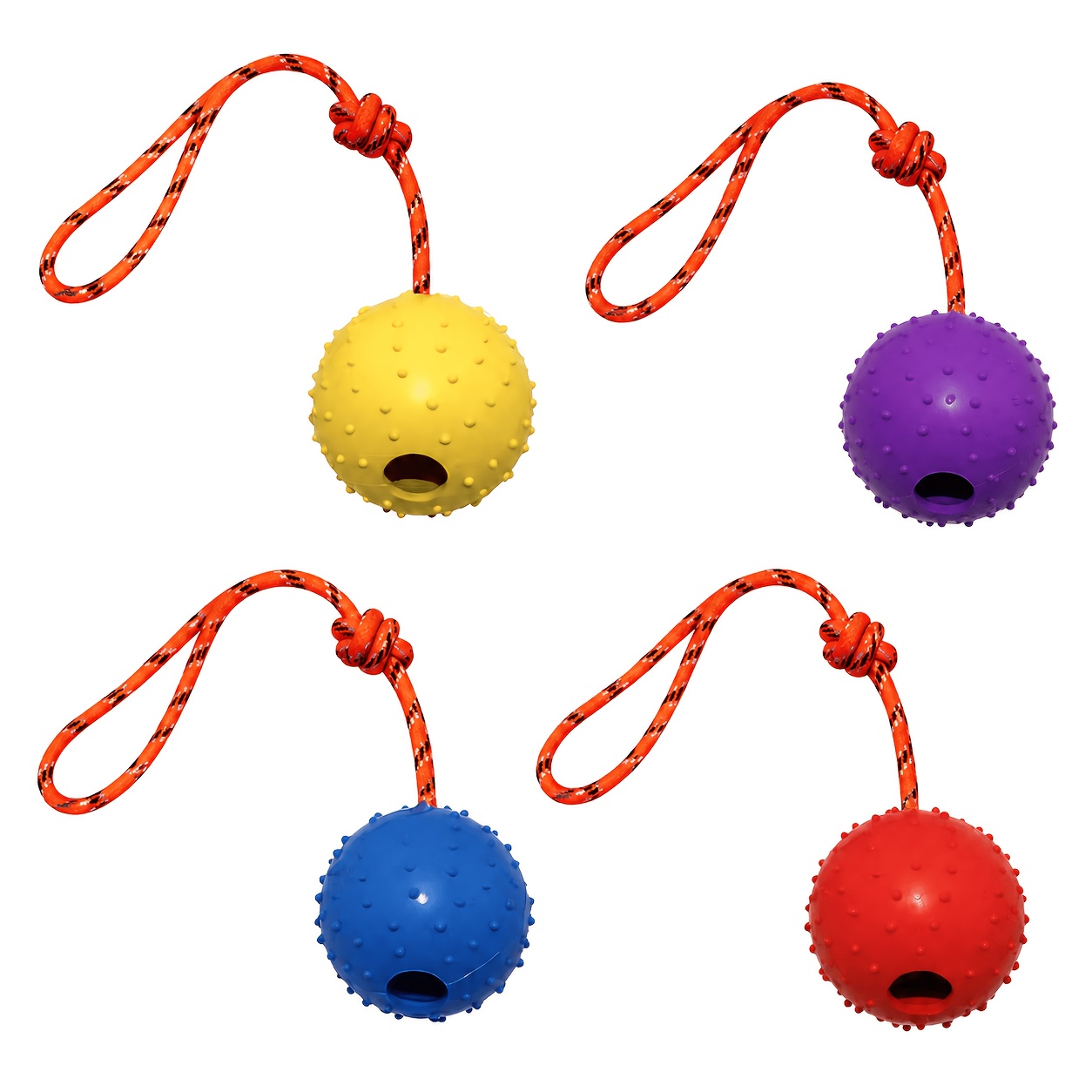2-Pack Durable Rubber Dog Ball - đánh giá và giá Dog Rope Toy Aggressive Chewers